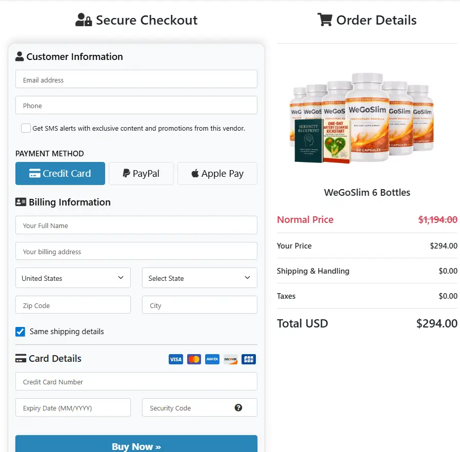 WeGoSlim-Secure-Checkout